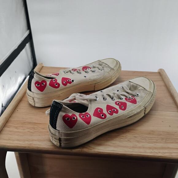 Converse Chuck Taylor All Star 70s Comme des Garcons Multi Heart White Low 37.5 - Picture 3 of 8